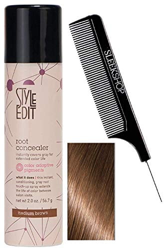 Style Edit ROOT CONCEALER, Instantly Covers Gray, Extended Color Life (w/ Comb) , DARK BROWN, 2.0 oz / 56.7 g.